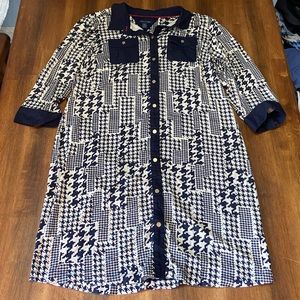 Tommy Hilfiger Black/Cream Collared Dress, XL